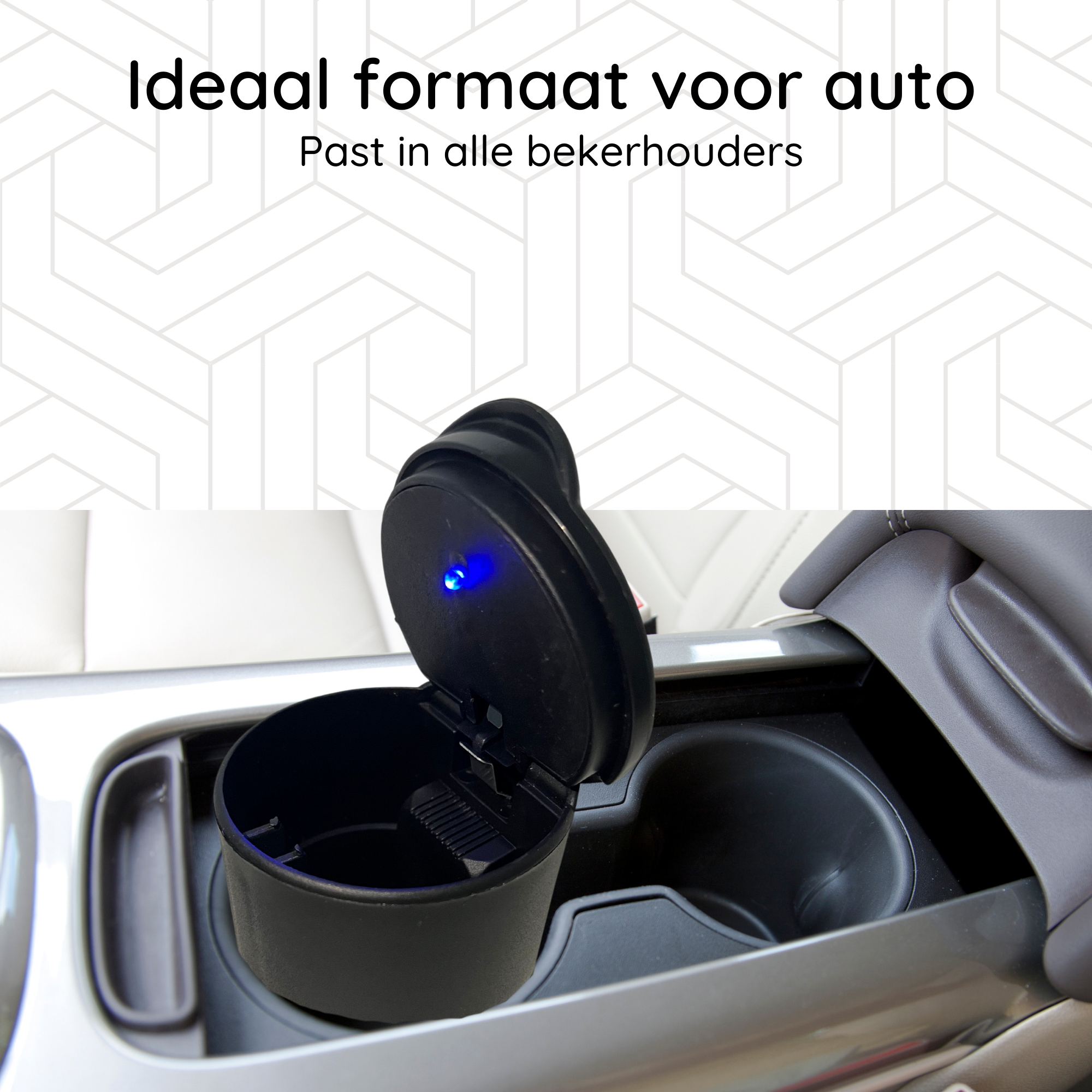 Auto Asbak met Led Light - voor Bekerhouder - Deksel - Buiten - Prullenbakje - Geurbestendig - Vlambestendig - Car Ashtray - Zwart - Image 4