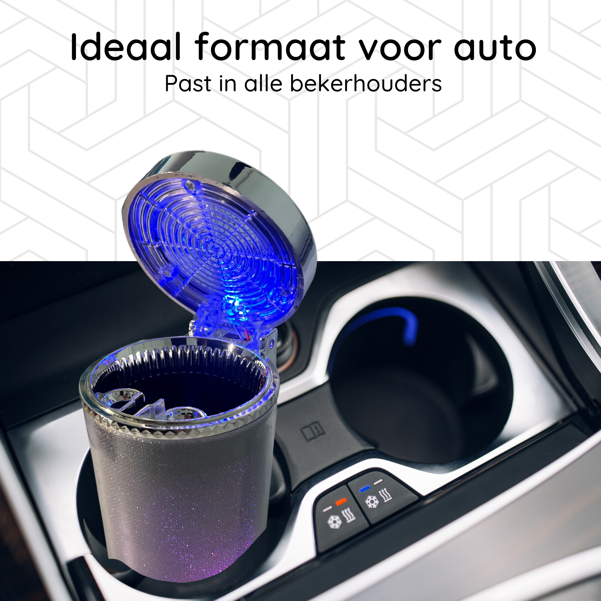 Auto Asbak met Led Light - voor Bekerhouder - Deksel - Buiten - Prullenbakje - Geurbestendig - Vlambestendig - Car Ashtray - Zwart - Image 9