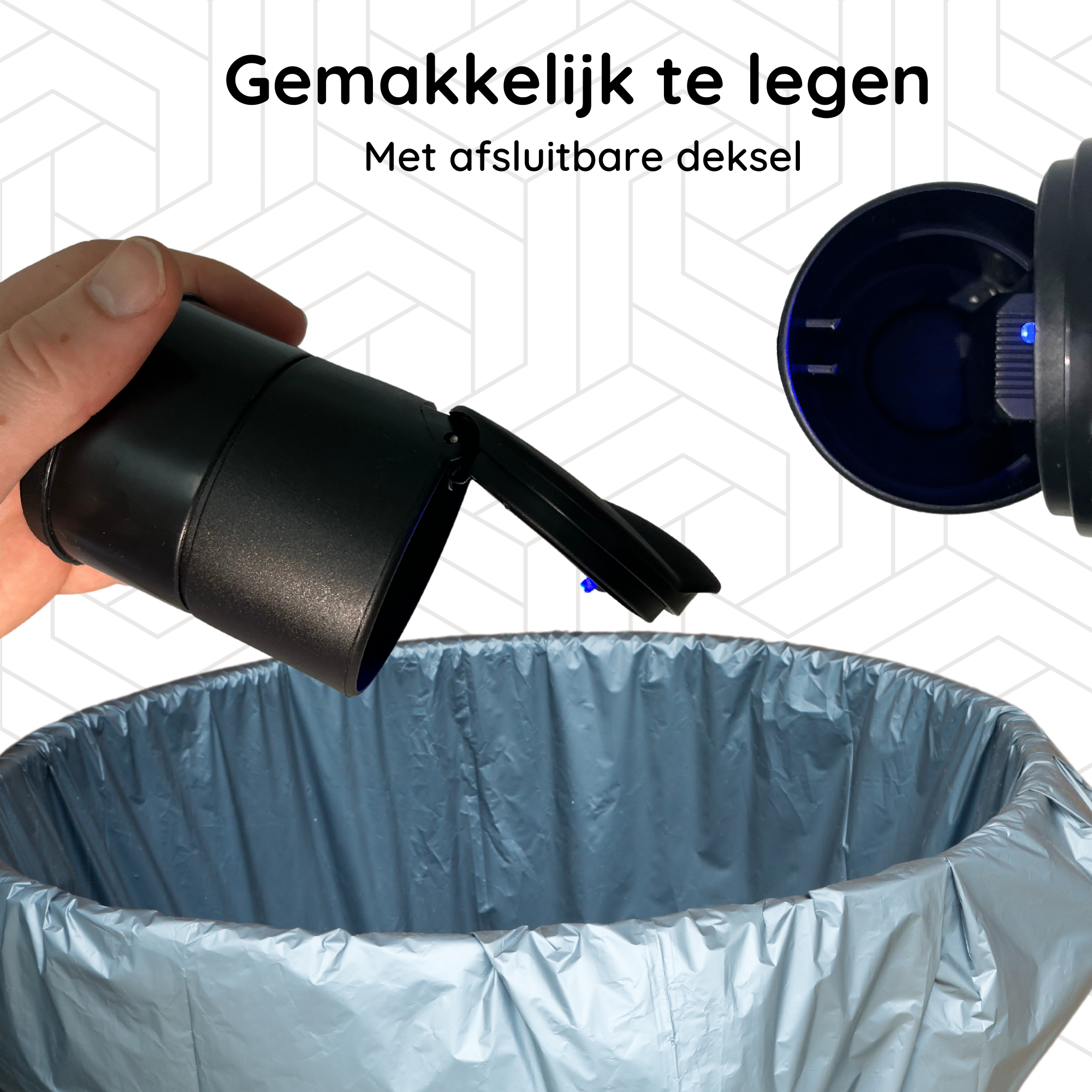 Auto Asbak met Led Light - voor Bekerhouder - Deksel - Buiten - Prullenbakje - Geurbestendig - Vlambestendig - Car Ashtray - Zwart - Image 5