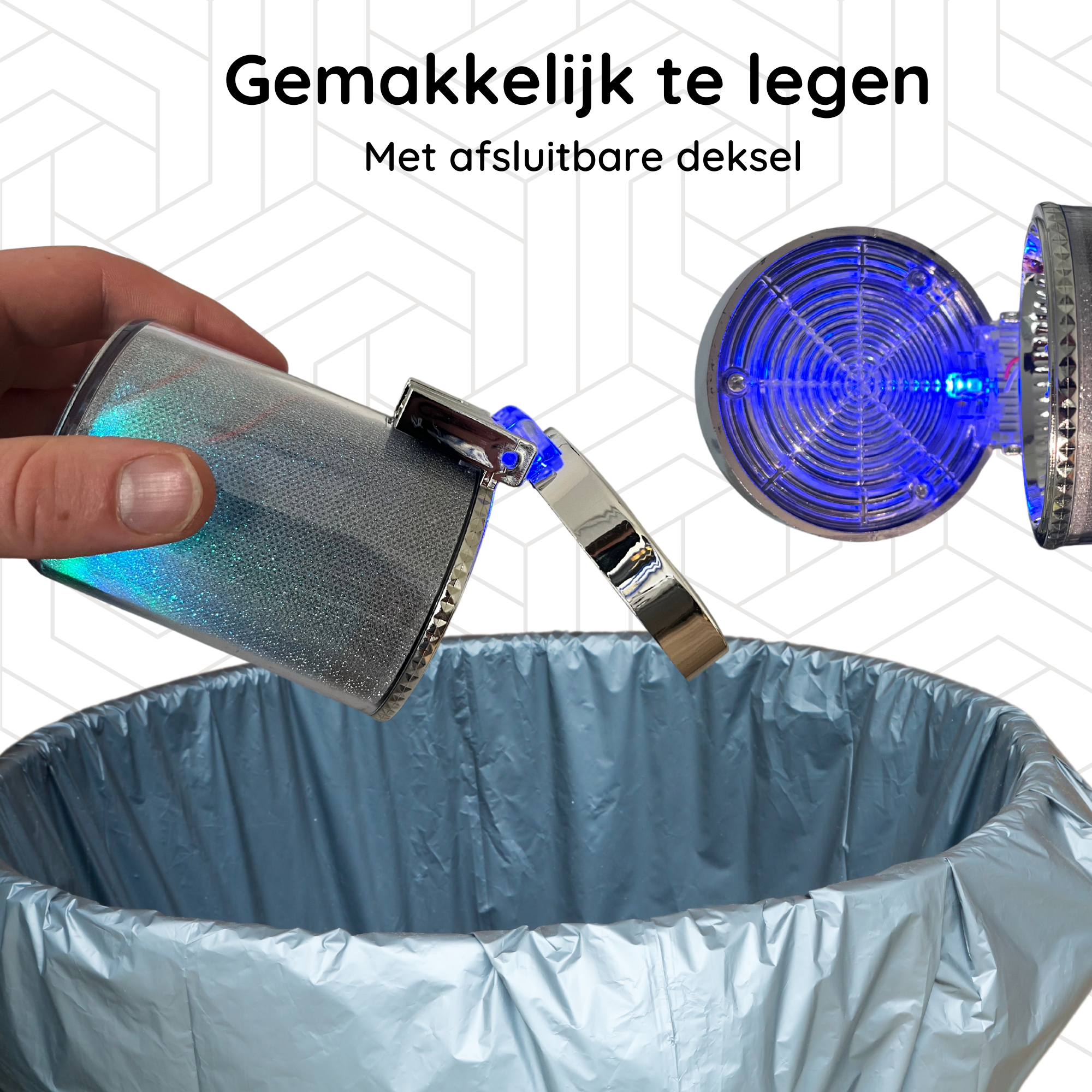 Auto Asbak met Led Light - voor Bekerhouder - Deksel - Buiten - Prullenbakje - Geurbestendig - Vlambestendig - Car Ashtray - Zwart - Image 10