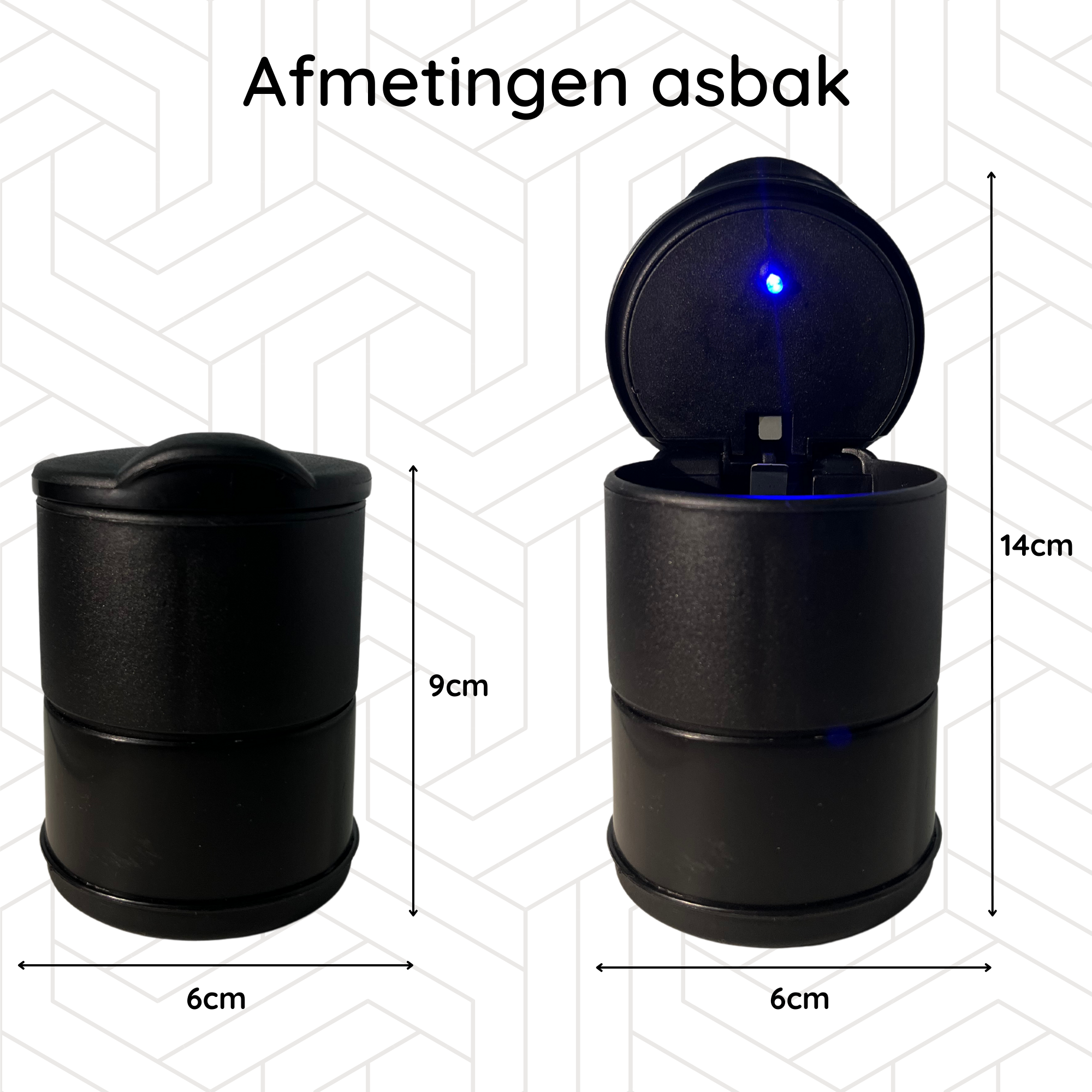 Auto Asbak met Led Light - voor Bekerhouder - Deksel - Buiten - Prullenbakje - Geurbestendig - Vlambestendig - Car Ashtray - Zwart - Image 6