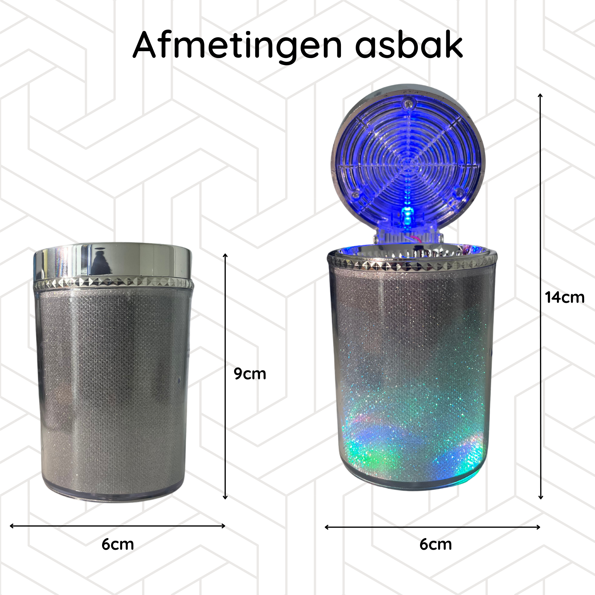 Auto Asbak met Led Light - voor Bekerhouder - Deksel - Buiten - Prullenbakje - Geurbestendig - Vlambestendig - Car Ashtray - Zwart - Image 11
