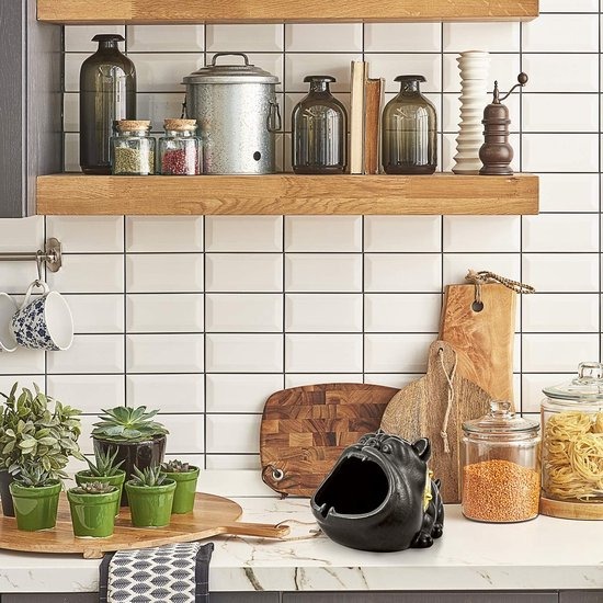 Uniek Bulldog Asbak – Cadeau Hond Beeld - Woondecoratie - Keramiek Zwart - Image 5