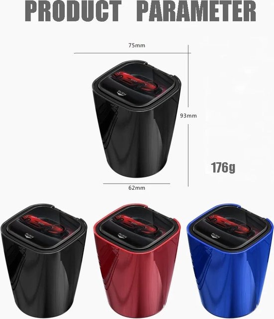 Auto Asbak + LED Light - Geurbestendig - Vlambestendig - Car Ashtray - Image 3