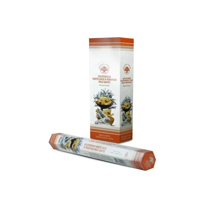 Green Tree Wierook - Californian White Sage & Peruvian Palo Santo - Slof (6 pakjes/120 stokjes)