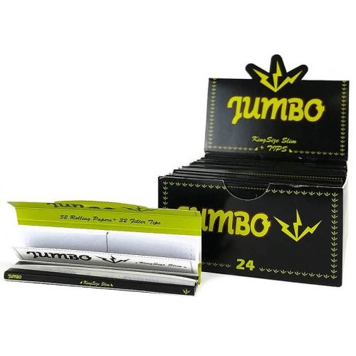 Jumbo Black Kingsize Slim vloei + filtertips | 24 pakjes