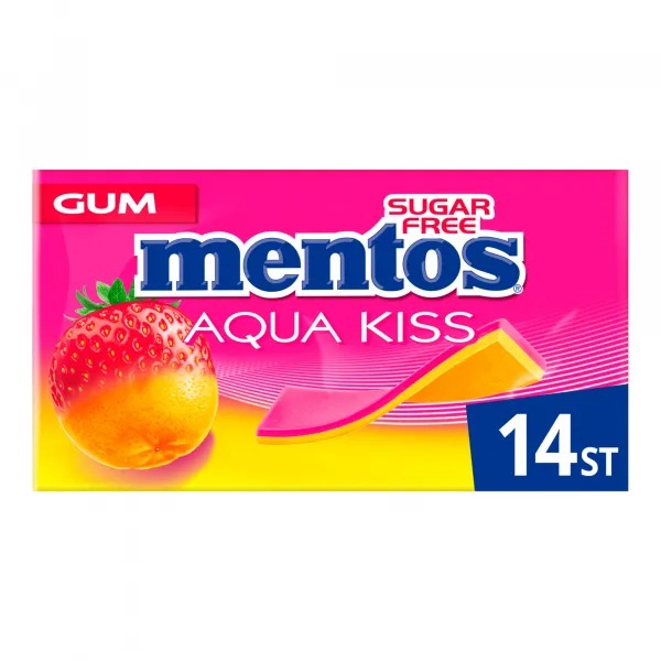 Mentos Gum Aqua Kiss - Strawberry & Mandarin 20 x 14 stuks - Image 2
