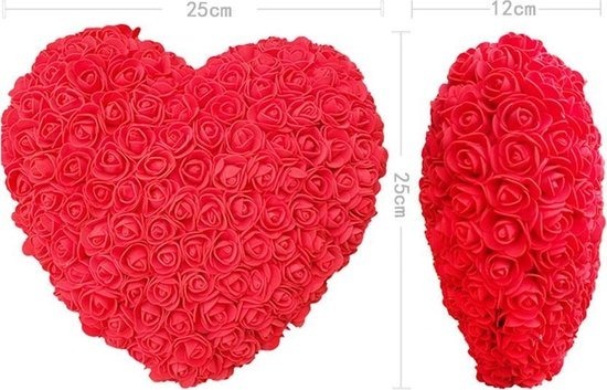 Rose/Rozen Hartvorm Bloem -25 cm – Inclusief Transparante Geschenkdoos - Image 3