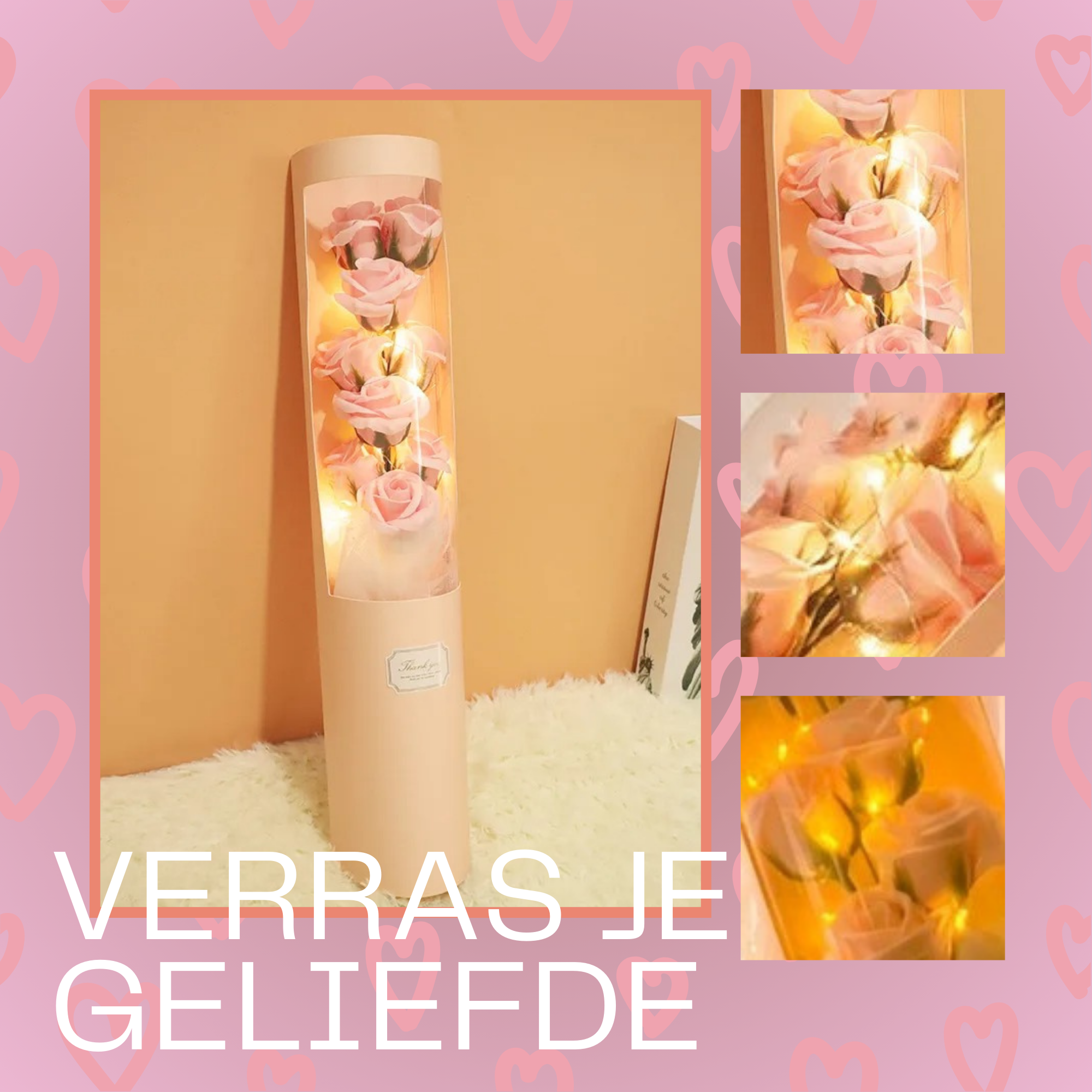Flower box – Luxueus Rozenboeket in Geschenkdoos met LED Verlichting - Image 2