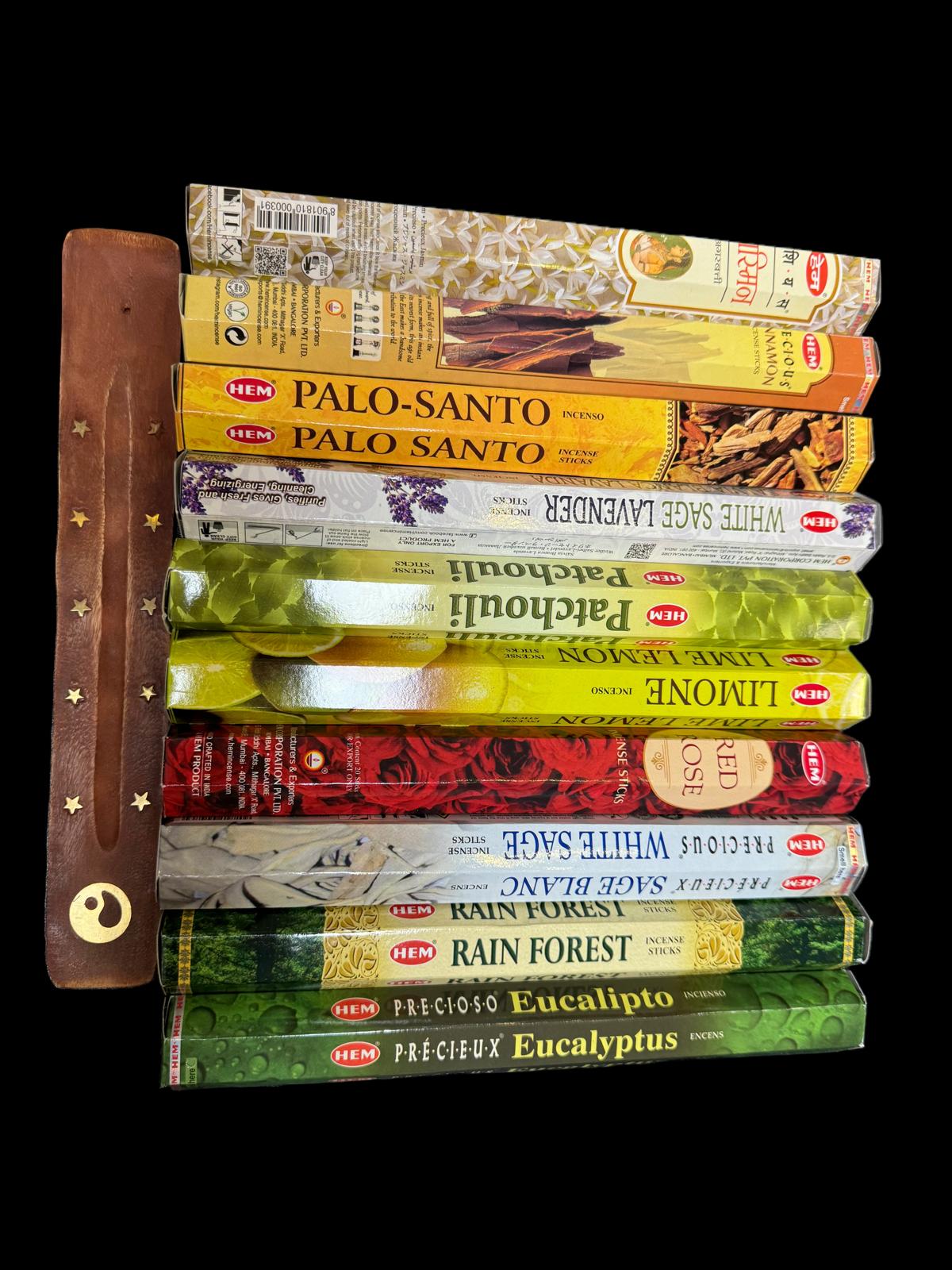 HEM - Wierook - 10 pakjes x 20stokjes = 200 van verschillende geuren wierook - wierook pakket - Creëer een Betoverende Sfeer met Ons Indiase Wierook Pakket en Gratis Wierookhouder! - Image 2