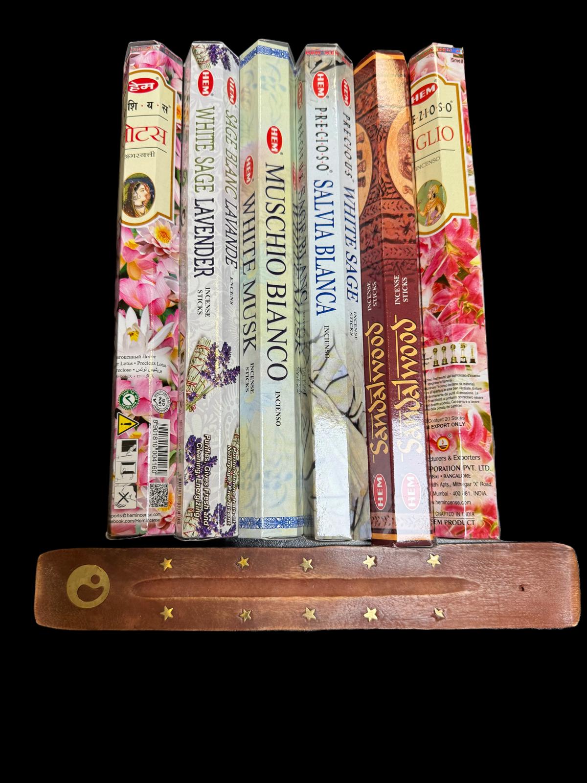 HEM - Wierook - 6 pakjes x 20stokjes = 120 van verschillende geuren wierook - wierook pakket - Creëer een Betoverende Sfeer met Ons Indiase Wierook Pakket en Gratis Wierookhouder! - Image 2