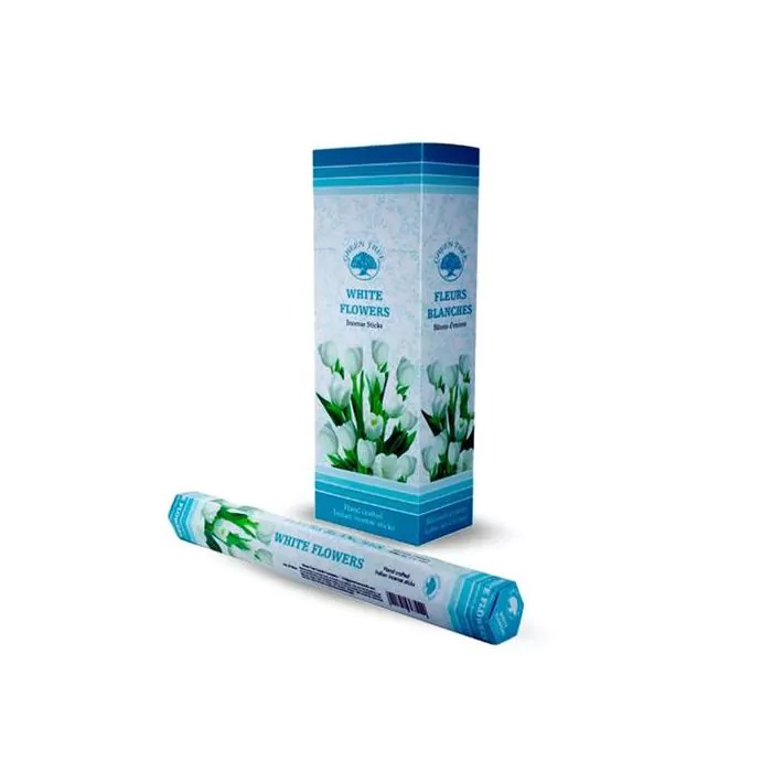 Green Tree Wierook - White Flowers - Slof (6 pakjes/120 stokjes)