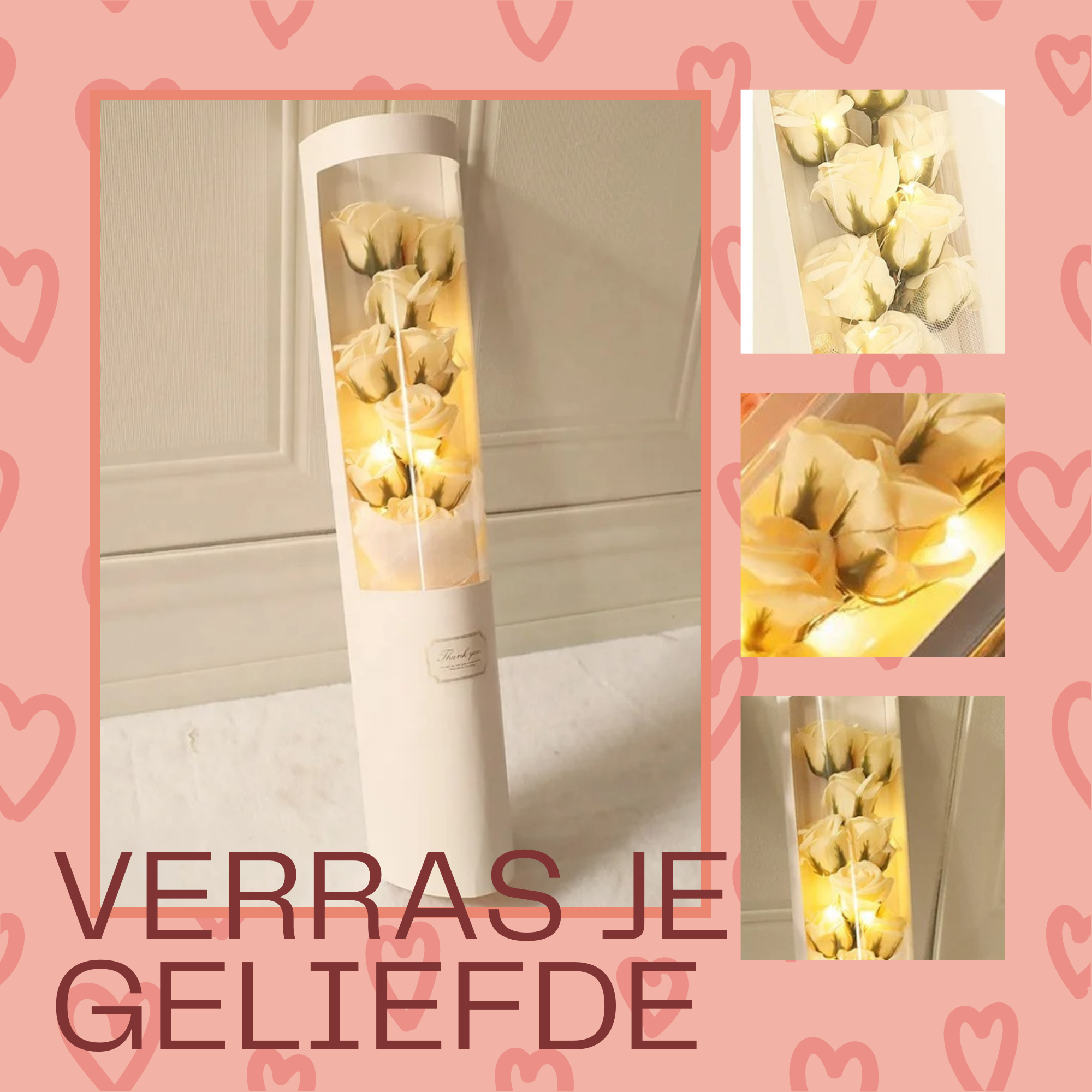Flower box – Luxueus Rozenboeket in Geschenkdoos met LED Verlichting - Image 4