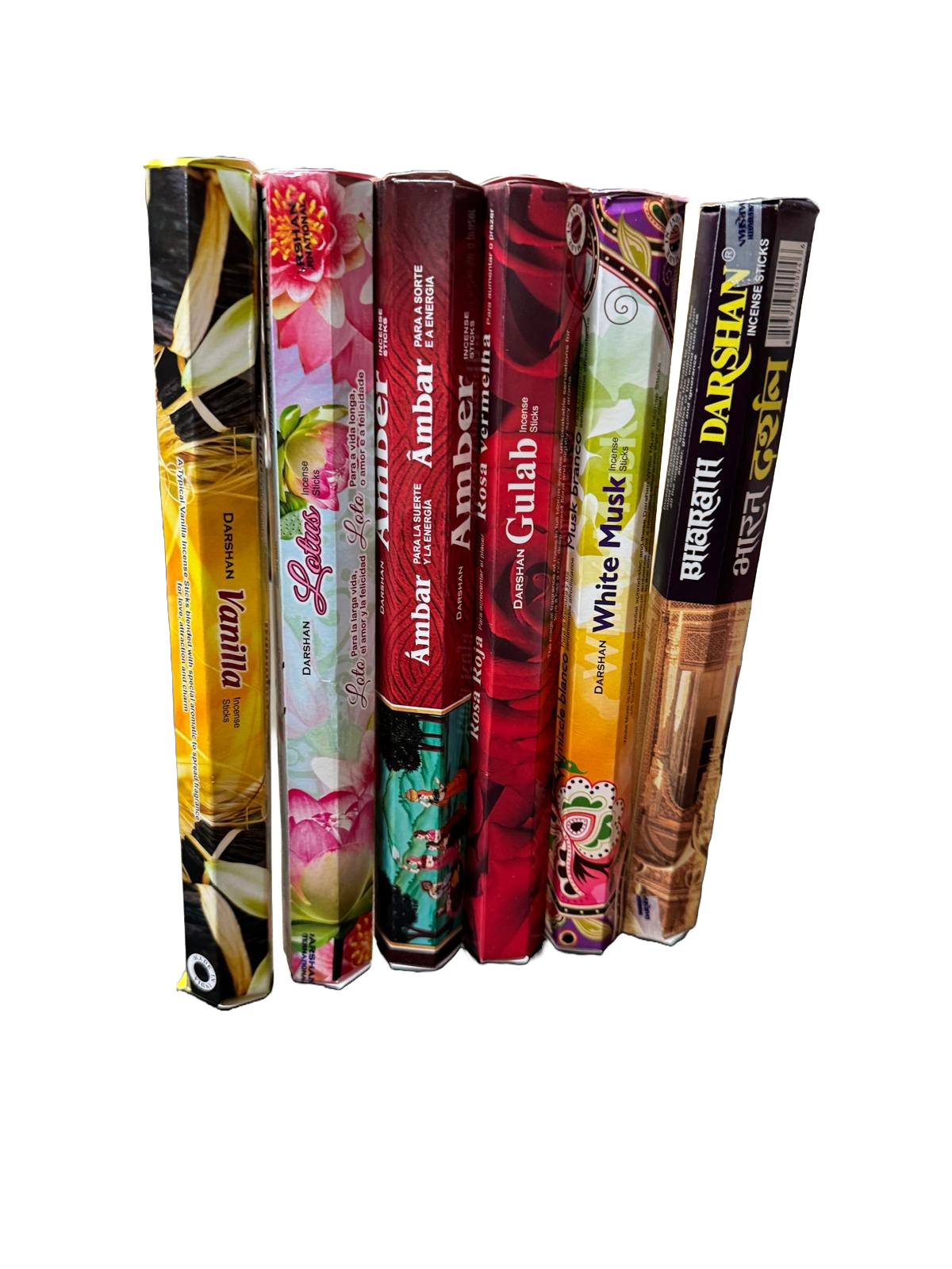 Darshan - Wierook - 6 pakjes x 20stokjes = 120 van verschillende geuren wierook - wierook pakket - Creëer een Betoverende Sfeer met Ons Indiase Wierook Pakket en Gratis Wierookhouder! - Image 3