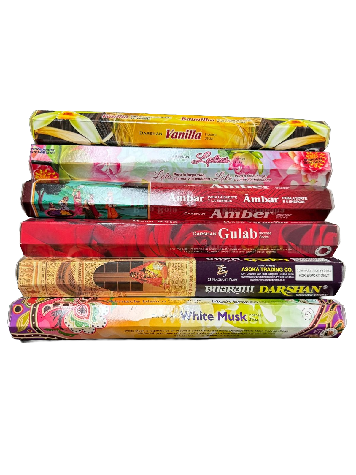 Darshan - Wierook - 6 pakjes x 20stokjes = 120 van verschillende geuren wierook - wierook pakket - Creëer een Betoverende Sfeer met Ons Indiase Wierook Pakket en Gratis Wierookhouder! - Image 2