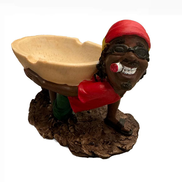 Rasta Jamaicaanse Hars Asbak met Rastaman Decoratie - Unieke Rookaccessoire (C)