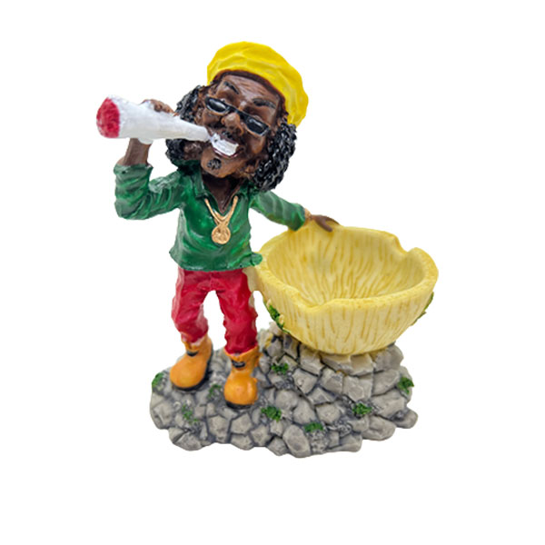 Decoratieve Rastaman Asbak – Kunsthars Asbak met Jamaicaanse Rastaman (A)